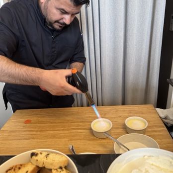 Fountain Restaurant - Nice chef torching our crème brûlée - Breakfast & Brunch Near Me - San Jose, California Fountain Restaurant - Nice chef torching our crème brûlée - Breakfast & Brunch Near Me - San Jose, California
