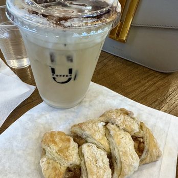 Coffee U - Tiramisu latte and apple turnover - Coffee & Tea Near Me - Frisco, Texas