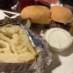 Frailey's Southtown - Steak sandwich with baked potato
