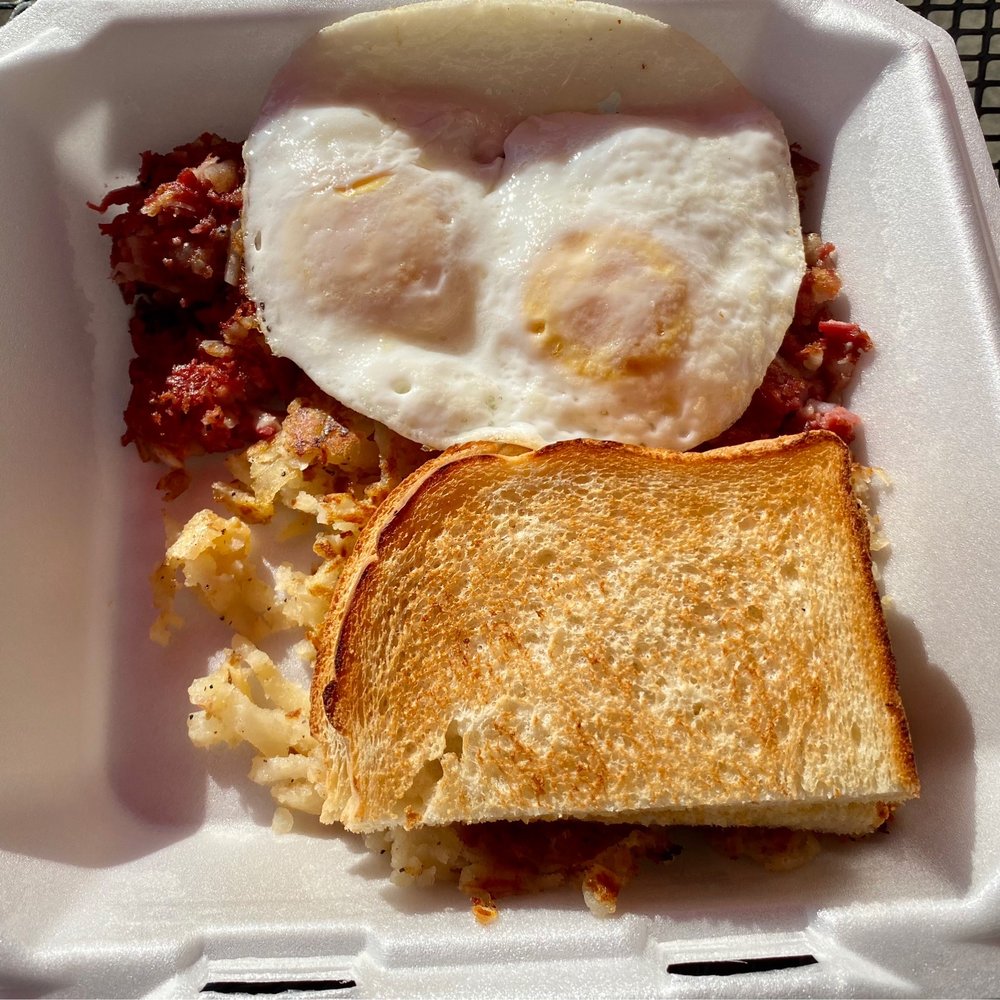 Bacon Breakfast Cafe - Corned Beef Hash and Eggs - delicious! - Breakfast & Brunch Near Me - Marysville, Washington Bacon Breakfast Cafe - Corned Beef Hash and Eggs - delicious! - Breakfast & Brunch Near Me - Marysville, Washington