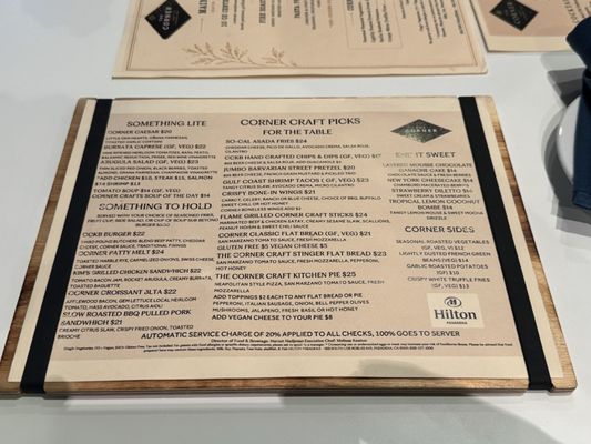 Menu photo 1 The Corner Craft Kitchen & Bar Pasadena, CA Menu photo 1 The Corner Craft Kitchen & Bar Pasadena, CA