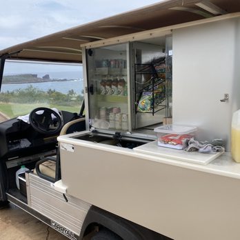 manele golf course - Beverage cart. Be sure to check out the lemonade with grey goose or ocean vodka. - Golf Near Me - Lanai City, Hawaii