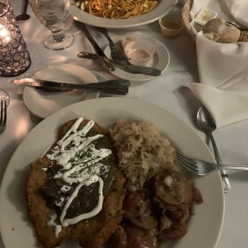 The Rathskeller - Jäegerschnitzel German Potato Salad Sauerkraut Vegetarian Greek Pasta - German Near Me - Indianapolis, Indiana