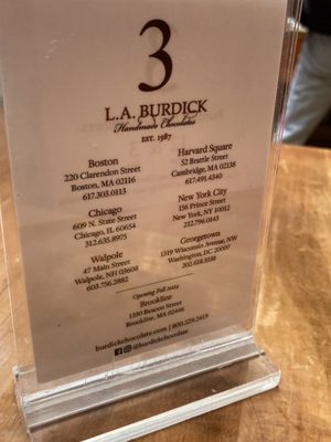 Menu photo 3 L.A. Burdick Handmade Chocolates Chicago, IL