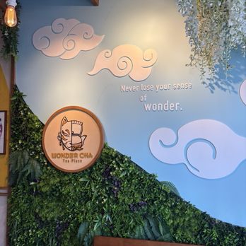 Wonder Cha Tea Place - Mural with logo - Bubble Tea Near Me - Los Angeles, California Wonder Cha Tea Place - Mural with logo - Bubble Tea Near Me - Los Angeles, California