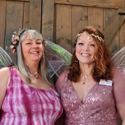 The teVelde Conservatory of Music - Lisa Giordano and Bonnie teVelde, 2 members of HeartSong at Faery Mother's Day at the SLO Botanical Gardens, 2023