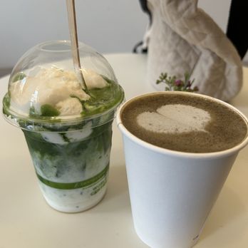 Mind Coffee - matcha einspanner and hojicha latte - Coffee & Tea Near Me - Berkeley, California