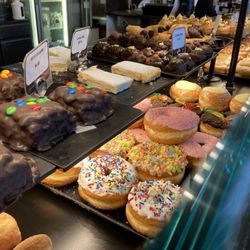 Legendary Doughnuts - Donut case with a portion of the large selection