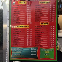 Los Tacos Juan - Menu