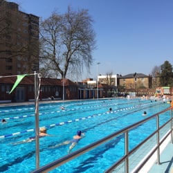 London Fields Lido - The lido on a sunny spring day