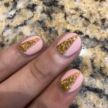 Lena's Nail Spa - Matte shellac + glitter - Nail Salons Near Me - Corpus Christi, Texas