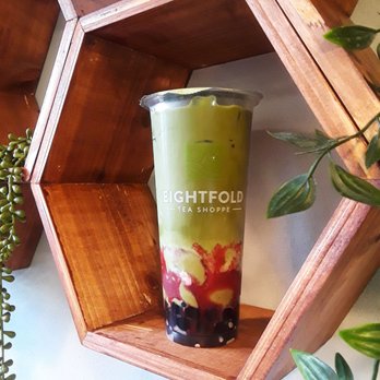 Eightfold Tea Shoppe - Raspberry Matcha with Matcha Pudding and Boba - Bubble Tea Near Me - Costa Mesa, California Eightfold Tea Shoppe - Raspberry Matcha with Matcha Pudding and Boba - Bubble Tea Near Me - Costa Mesa, California