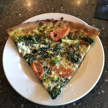 Positive Pie - Pizza with spinach, broccoli, tomato, and pesto - Pizza Near Me - Hardwick, Vermont