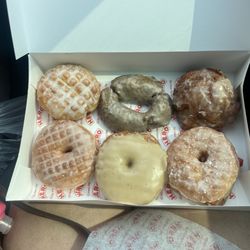 Hero Doughnuts - strawberry jam, blueberry cake, apple fritter, og vanilla , maple sea salt, and the home wood