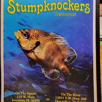 Stumpknockers On The River - Front of menu - Seafood Near Me - Dunnellon, Florida Stumpknockers On The River - Front of menu - Seafood Near Me - Dunnellon, Florida
