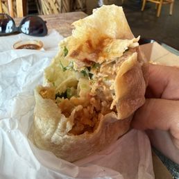 No fish in fish burrito. I kept looking for some fish! No fish in fish burrito. I kept looking for some fish!