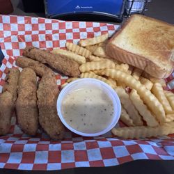 The Garland Grill and Bar - Hand batter steak fingers and crinkle cut fries
