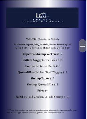 Menu photo 3 Legacy Cigars and Lounge Stafford, TX Menu photo 3 Legacy Cigars and Lounge Stafford, TX