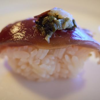 Sushi Sasabune - Signature smoked aku w/ charred green onion and garlic. - Sushi Bars Near Me - Honolulu, Hawaii Sushi Sasabune - Signature smoked aku w/ charred green onion and garlic. - Sushi Bars Near Me - Honolulu, Hawaii