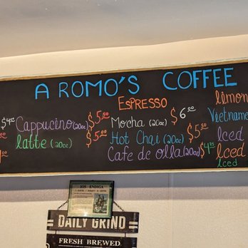 A Romo's Cafe - Coffee menu - Coffee & Tea Near Me - Hayward, California A Romo's Cafe - Coffee menu - Coffee & Tea Near Me - Hayward, California