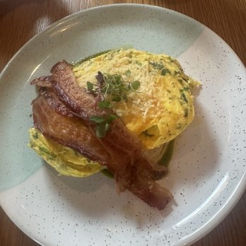 Bluestone Lane - Folded Chimichurri Eggs & Bacon Toast - Coffee & Tea Near Me - Orange, California