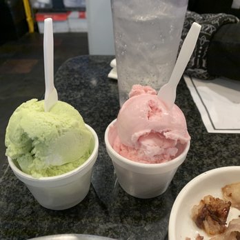 BBQ Stop - green tea and strawberry ice cream - Korean Near Me - Diamond Bar, California