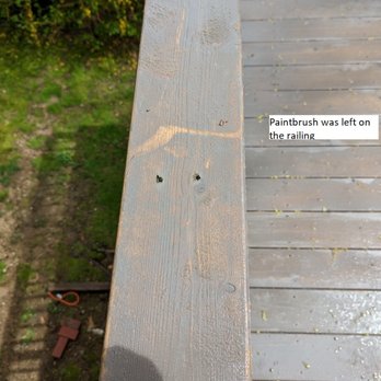 Scrub-A-Dub Industries - They left a wet brush on the railing. - Decks & Railing Near Me - North Babylon, New York Scrub-A-Dub Industries - They left a wet brush on the railing. - Decks & Railing Near Me - North Babylon, New York