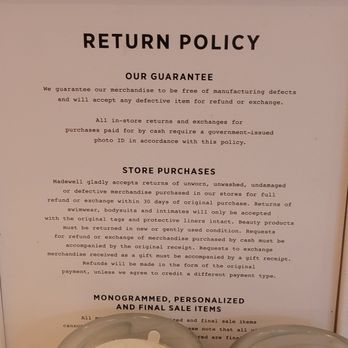 Madewell - Return policy - Women's Clothing Near Me - Short Hills, New Jersey Madewell - Return policy - Women's Clothing Near Me - Short Hills, New Jersey