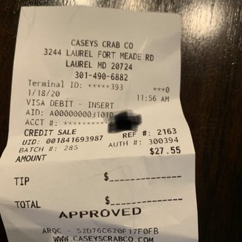 Casey's Crab Company - Proof of purchase: Aprox $30 for shrimp, inedible rubbery fish & hypertension fries‍ - Seafood Near Me - Laurel, Maryland