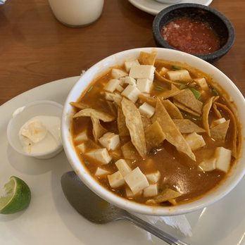 El Charro Mexican Restaurant - Sopas de Tortilla, or tortilla soup. Very tasty! - Mexican Near Me - North Providence, Rhode Island