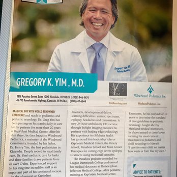 Windward Pediatrics - Dr Yim simply the BEST for good reason! - Pediatricians Near Me - Kaneohe, Hawaii Windward Pediatrics - Dr Yim simply the BEST for good reason! - Pediatricians Near Me - Kaneohe, Hawaii