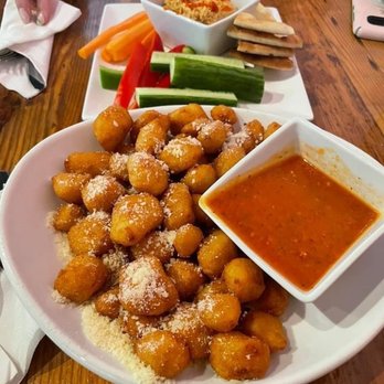 Cafe Nola - Cheese curds and hummus plate - Coffee & Tea Near Me - Frederick, Maryland Cafe Nola - Cheese curds and hummus plate - Coffee & Tea Near Me - Frederick, Maryland