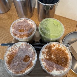 Cookie butter latte and double matcha Cookie butter latte and double matcha
