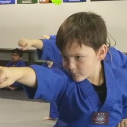 Dojo at Sharon Springs - Extreme focus in our ASK [After School Karate] Class!