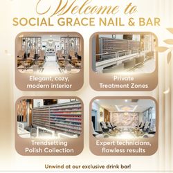 Social Grace Nail & Bar - DISCOVER THE SOCIAL GRACE DIFFERENCE!
Step into Social Grace Nail & Bar and experience a new standard of luxury and pampering. We've