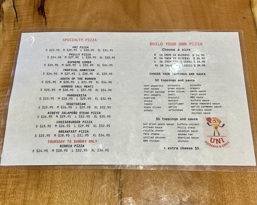 Menu photo 3 Uni Pizzeria And Grill San Francisco, CA Menu photo 3 Uni Pizzeria And Grill San Francisco, CA