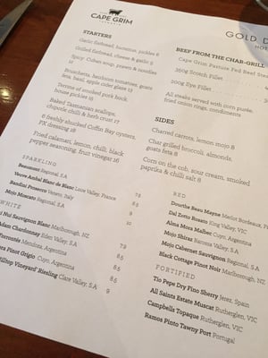 Menu photo 1 Gold Diggers Arms Newtown, VIC