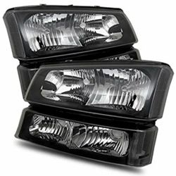Qvo Auto Accessories - 03-06 Chevy Silverado
03-06 Chevy Avalanche
Black w/clear reflector OE headlights