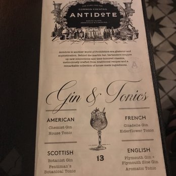 Antidote - Limited menu - Cocktail Bars Near Me - Asheville, North Carolina