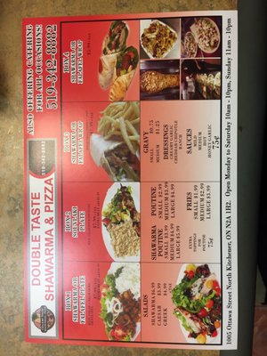 Menu photo 1 Double taste Shawarma & Pizza Kitchener, ON Menu photo 1 Double taste Shawarma & Pizza Kitchener, ON