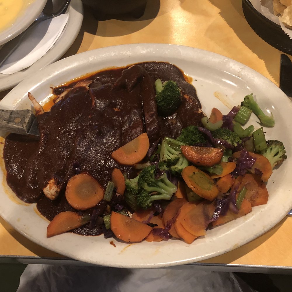 Los Molcajetes - Chicken Con mole with sauteed veggies - Mexican Near Me - Mansfield, Texas Los Molcajetes - Chicken Con mole with sauteed veggies - Mexican Near Me - Mansfield, Texas