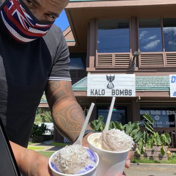 Kalo Bombs - Pa'i Ai Bombs Top: Haupia ice cream Bottom: Ube ice cream - Ice Cream & Frozen Yogurt Near Me - Waianae, Hawaii