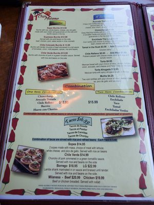 Menu photo 2 Cocina Mexicana Tacoma, WA