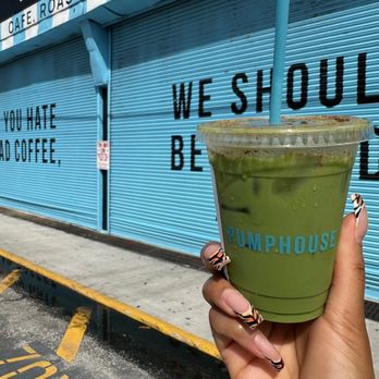 The Pumphouse Pouratorium - carrot cake matcha with oat milk - Coffee Roasteries Near Me - West Palm Beach, Florida