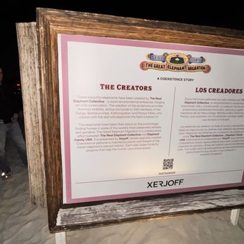The Great Elephant Migration - Informational signage - Public Art Near Me - Miami Beach, Florida The Great Elephant Migration - Informational signage - Public Art Near Me - Miami Beach, Florida