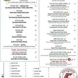 Saigonese Authentic Vietnamese Cuisine - Menu