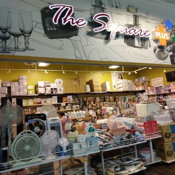 The Square Plus - Store front - The Square Plus store in Rosemead, CA, features a storefront with a variety of household goods, including fans, kitchenware, and boxed products. - Discount Store Near Me - Rosemead, California
