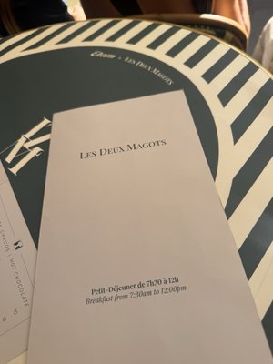 Menu photo 1 Les Deux Magots Paris, 75 Menu photo 1 Les Deux Magots Paris, 75
