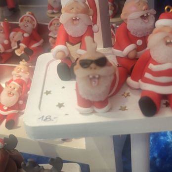 Munsterplatz Christmas Market - Cute clay Santa's at one of the MANY shops - Public Markets Near Me - Basel, BS