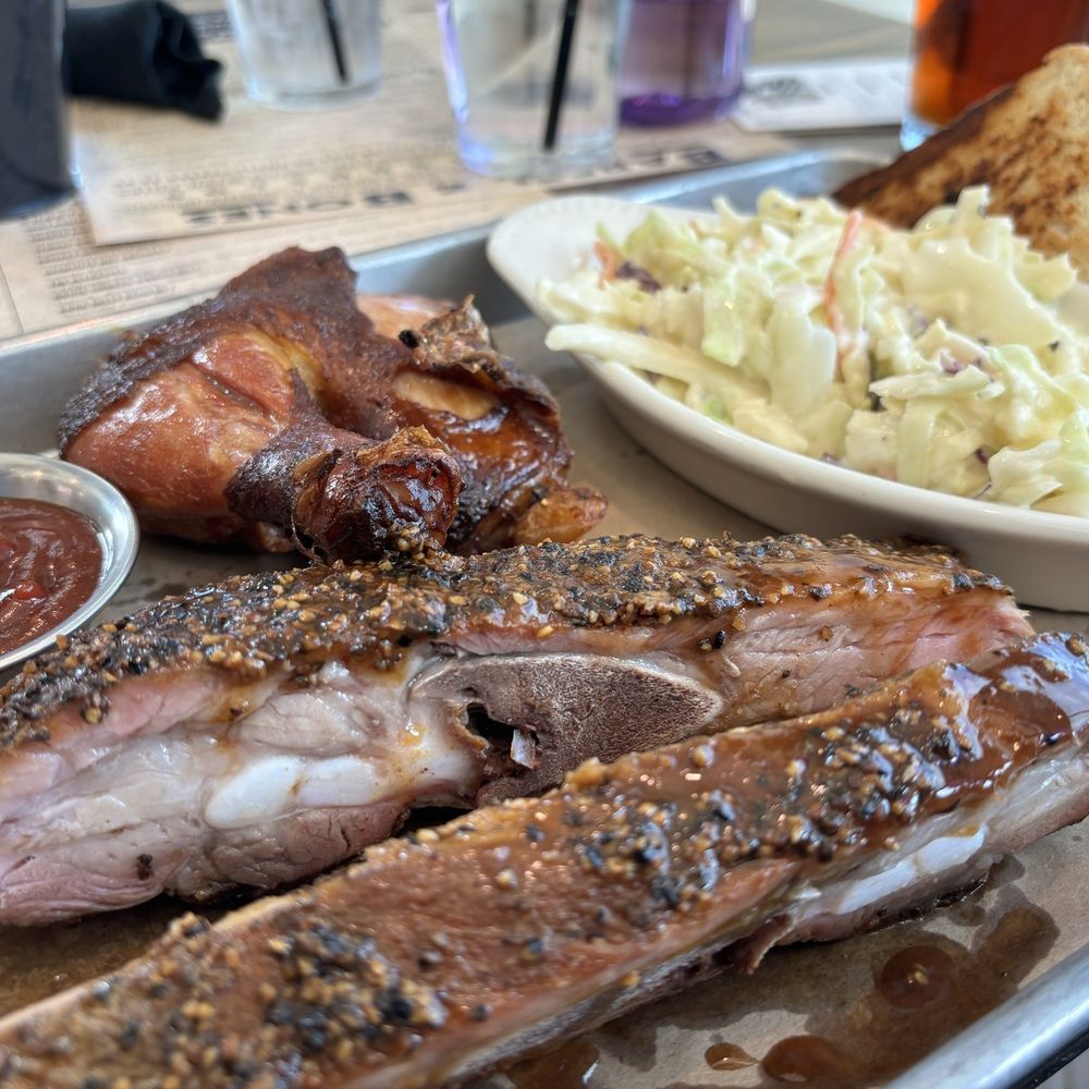 Pork ribs and BBQ chicken